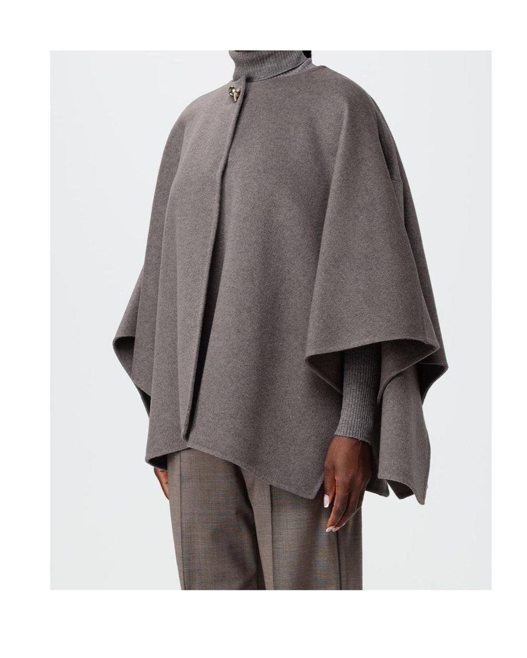 Fabiana Filippi Gray Monili-Embellished Asymmetric Cape