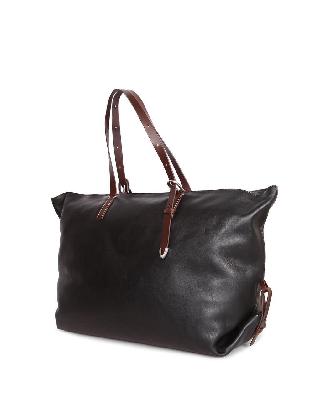 Paul Smith Black Leather Duffle Tote Bag for men