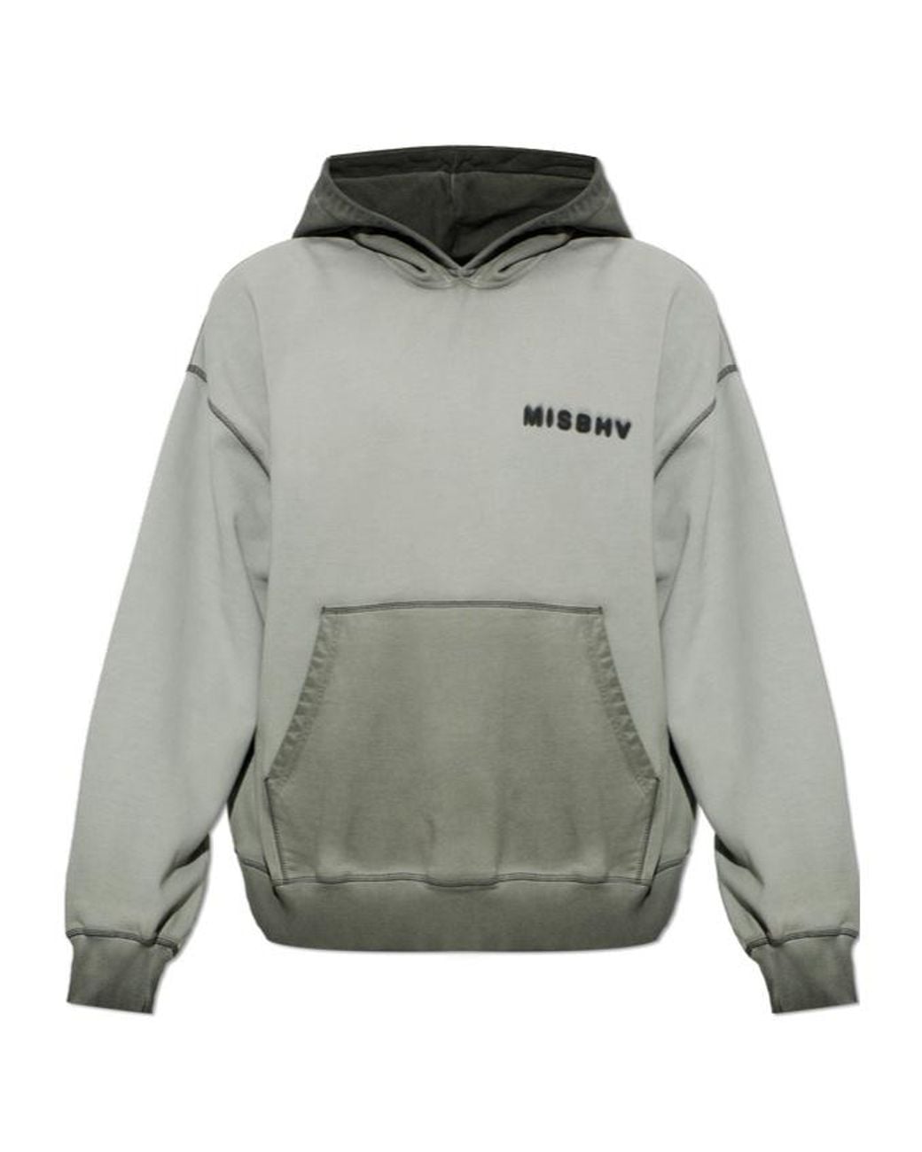 M I S B H V Gray Logo Hoodie for men