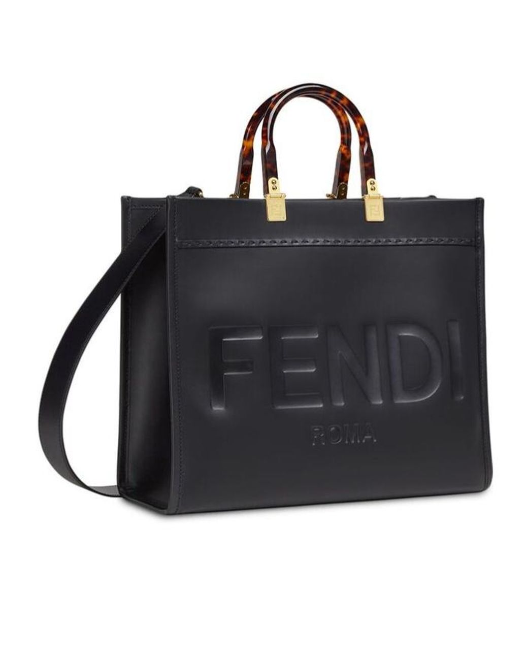 Fendi Black Sunshine Medium Tote Bag