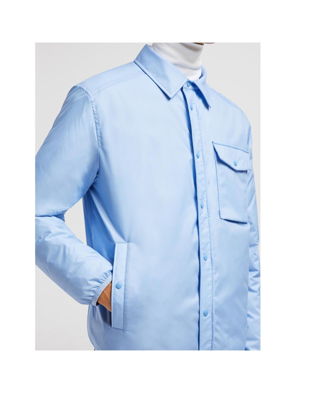 Moncler Blue Arpont Down Shirt Jackeet for men
