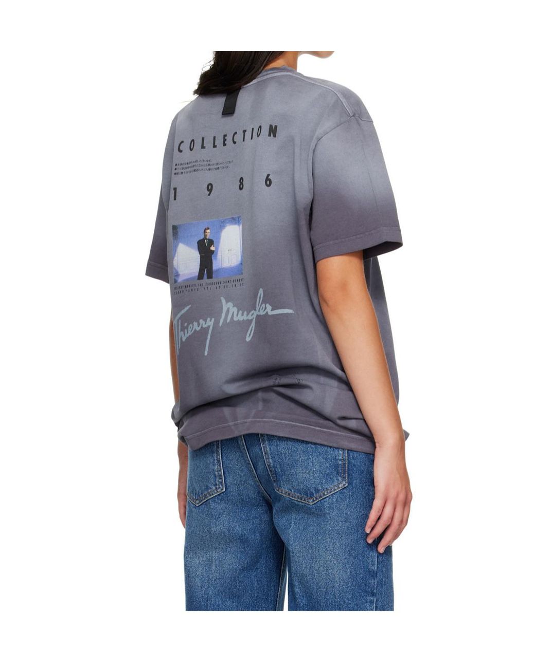 Mugler Blue Short-Sleeve Crew Neck T-Shirt