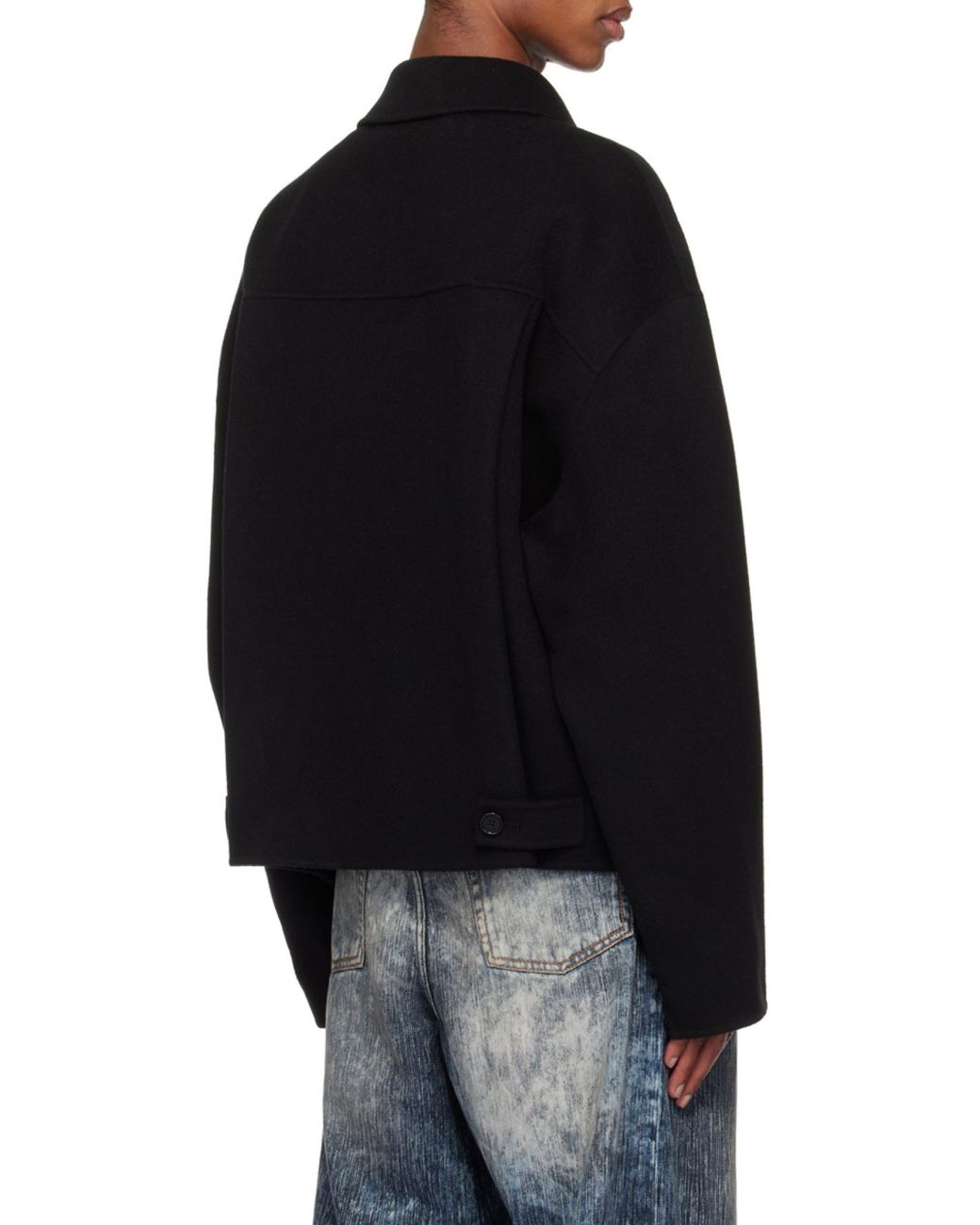 Acne Black Zip-Up Collared Jacket for men