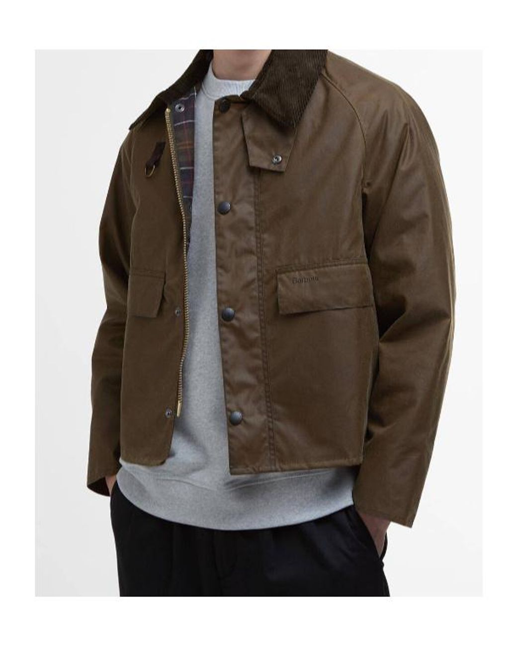 Barbour Brown Spey Slim Waxed Jacket for men