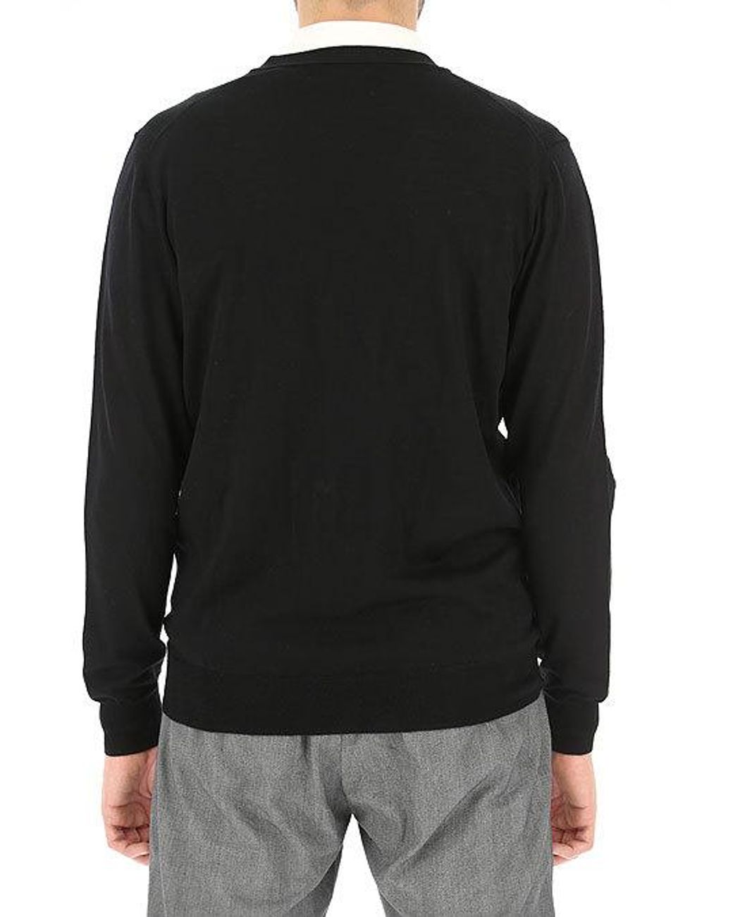 Paolo Pecora Black Wool Knitted Cardigan for men