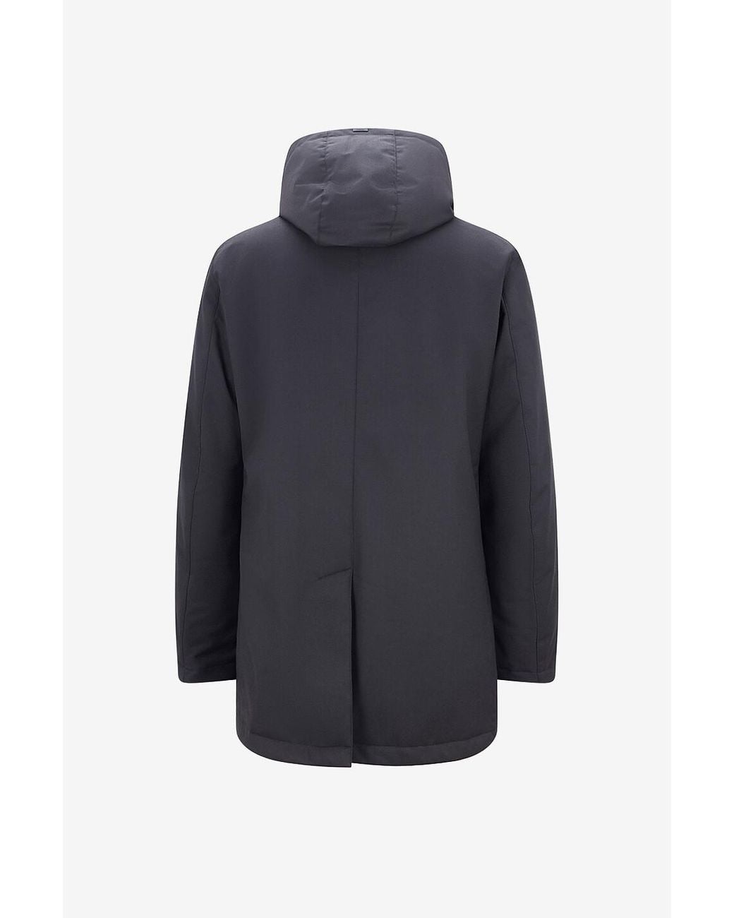 Herno Blue Parka-Style Down Jacket for men
