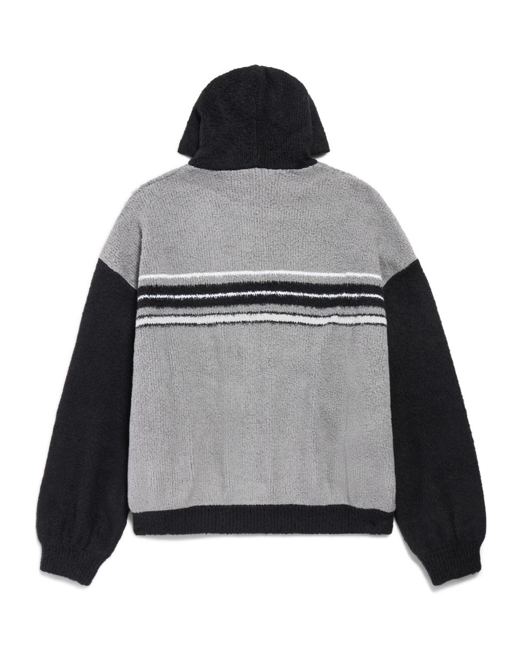Balenciaga Gray Logo Embroidered Zip-Up Knit Jacket for men