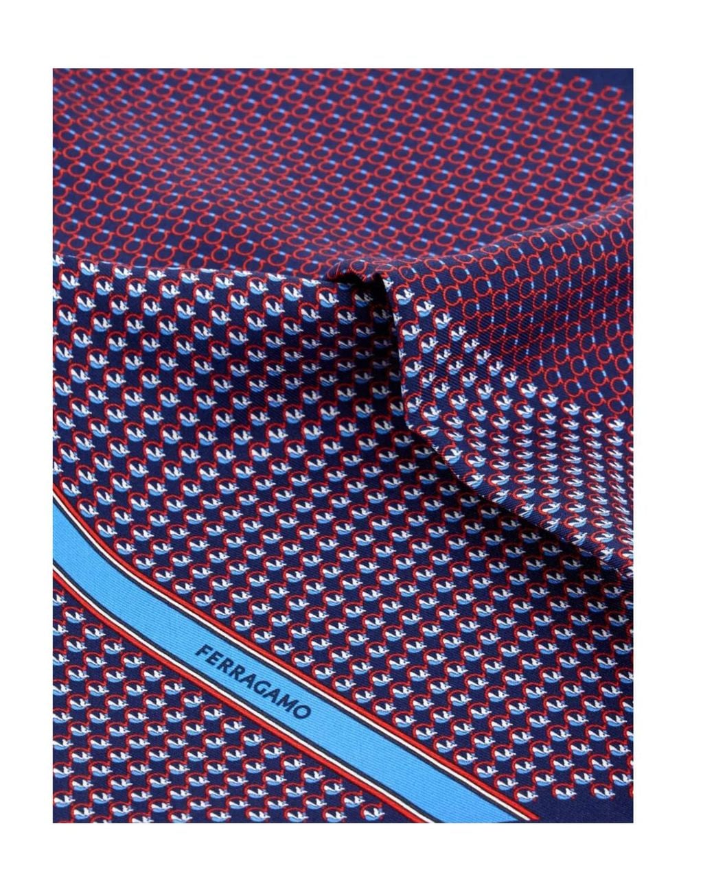 Ferragamo Purple Pegasus Pattern Pocket Handkerchief for men