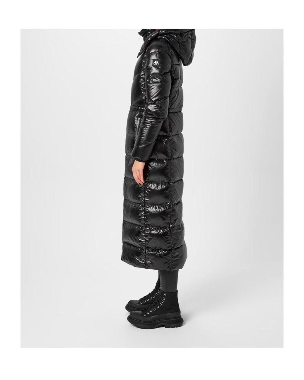 Moose Knuckles Black Belle Cote Shiny Shell Down Coat