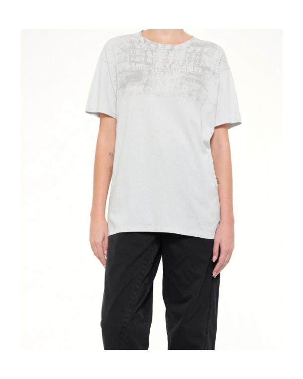 Maison Margiela White Numeric Logo Printed T-Shirt