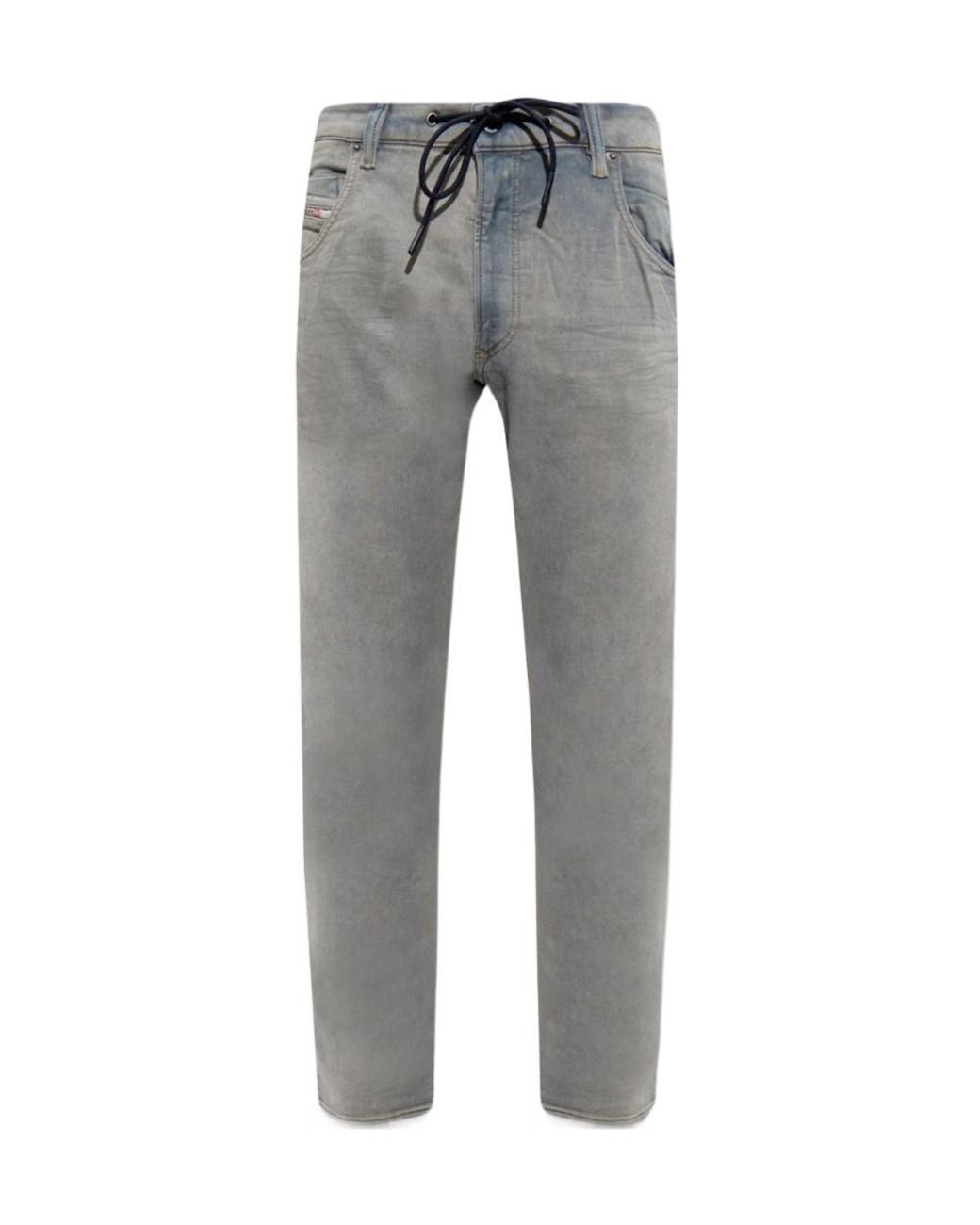 DIESEL Gray Krooley Drawstring Tapered Jogging Jeans for men