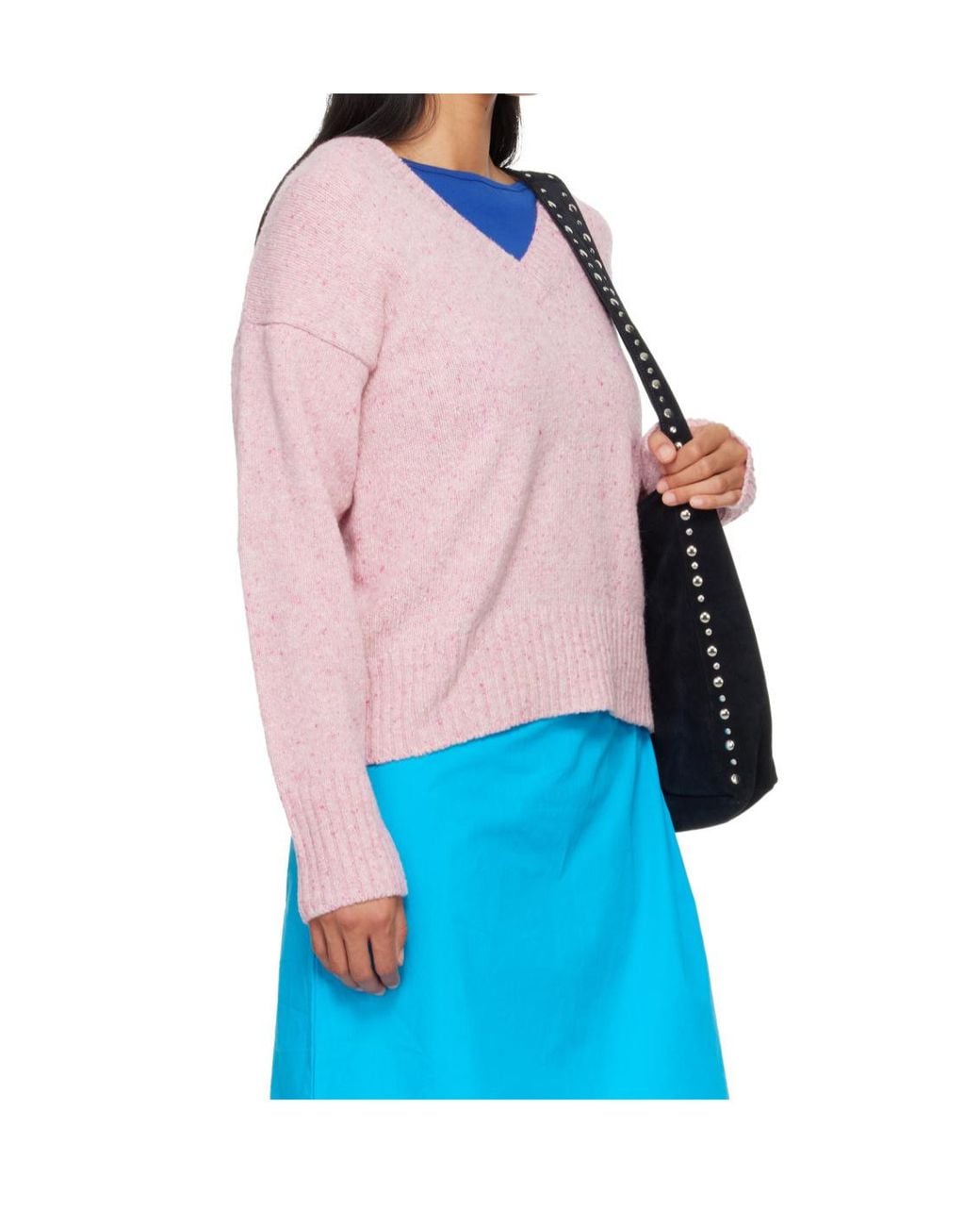 GIMAGUAS Blue Yuna V-Neck Knitted Sweater