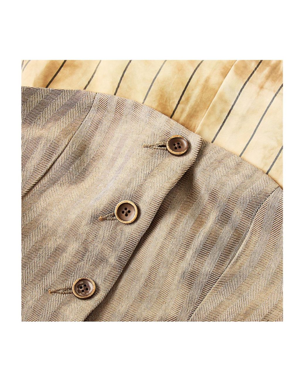Uma Wang Natural Striped One-Shoulder Top