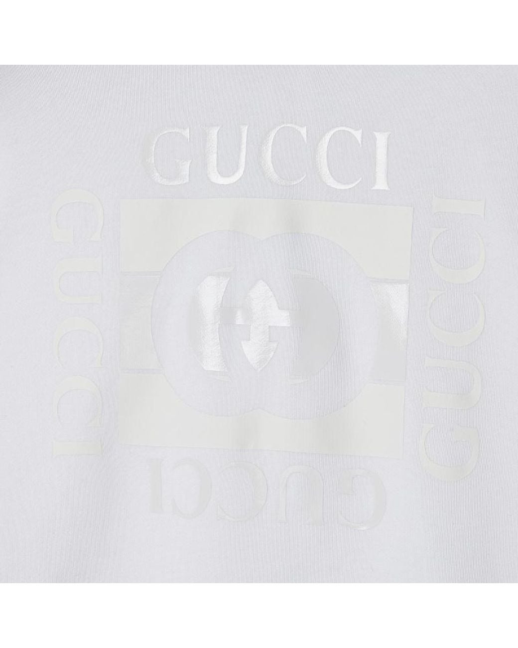 Gucci White Printed Jersey Hoodie for men