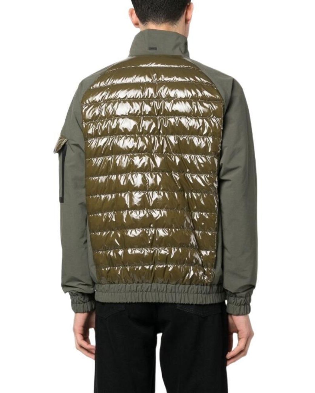 Herno Gray Quilted Panel Down Jacket for men