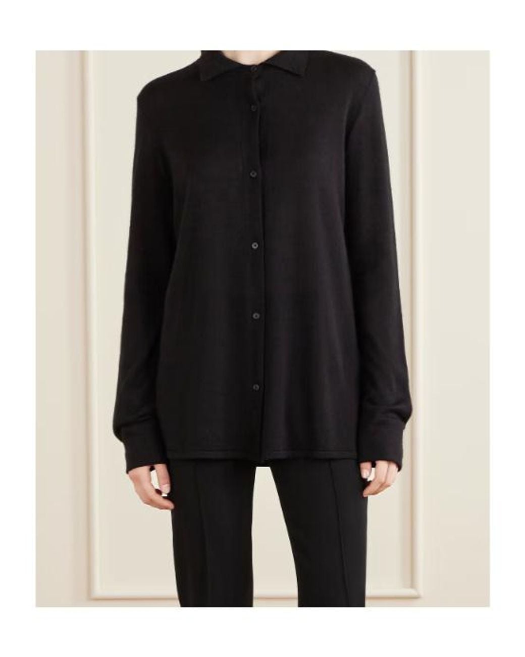 The Row Black Long-Sleeved Cardigan