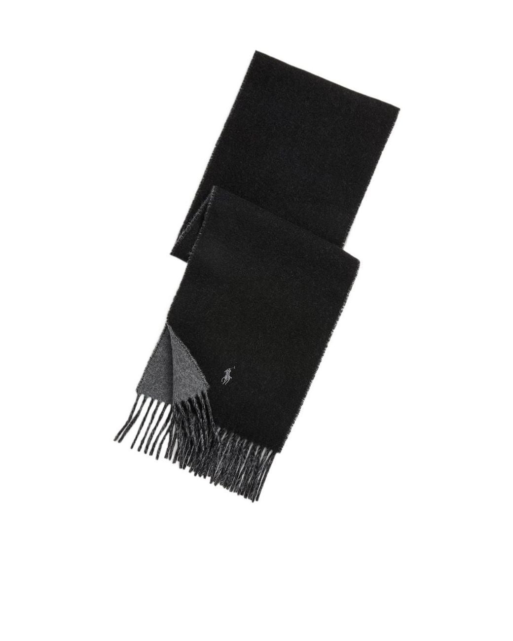 Polo Ralph Lauren Black Wool Blend Scarf for men