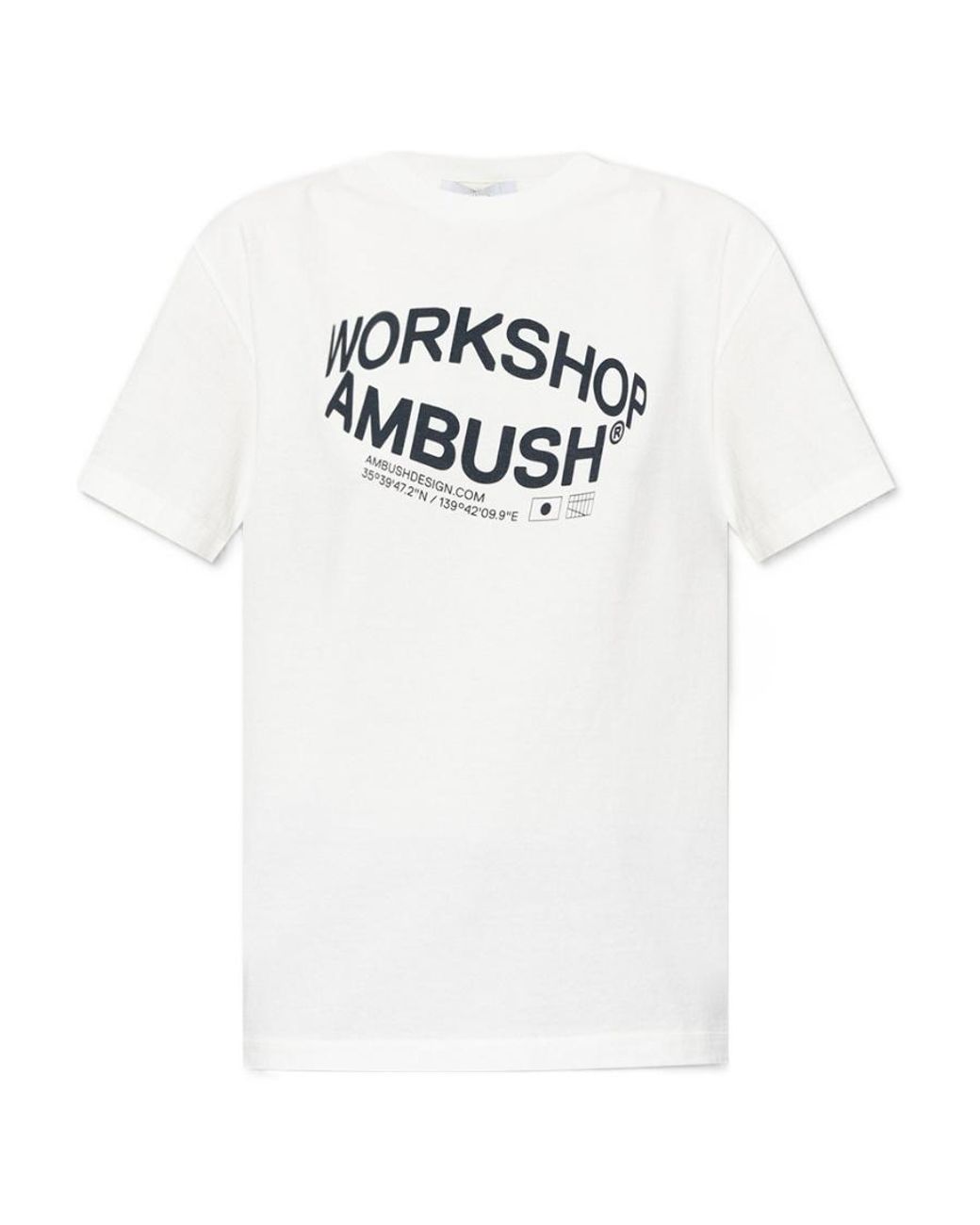 Ambush White Logo Printed Crewneck T-Shirt