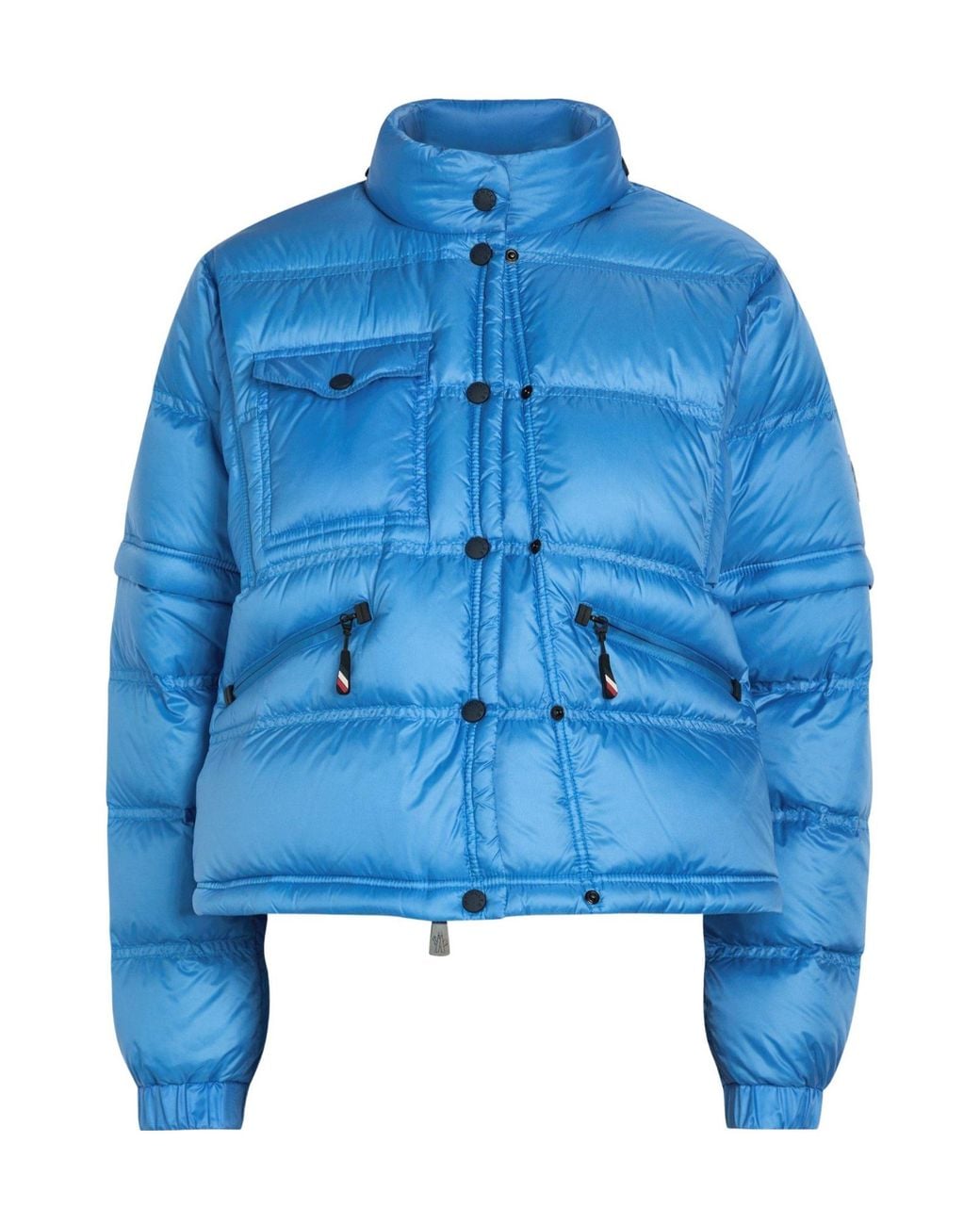 Moncler Blue Stand-Collar Short Down Jacket