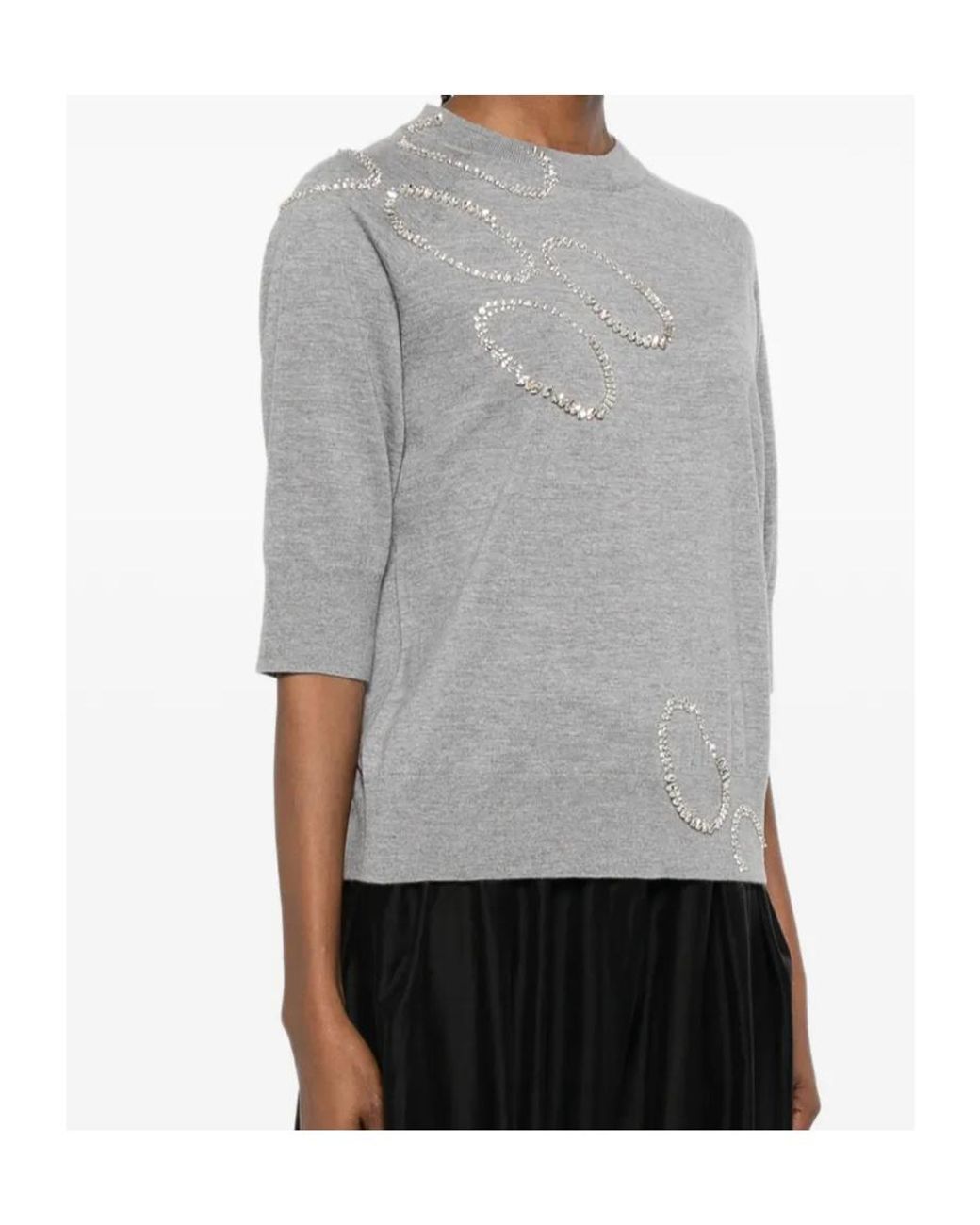 Dries Van Noten Gray Crew Neck Sweater