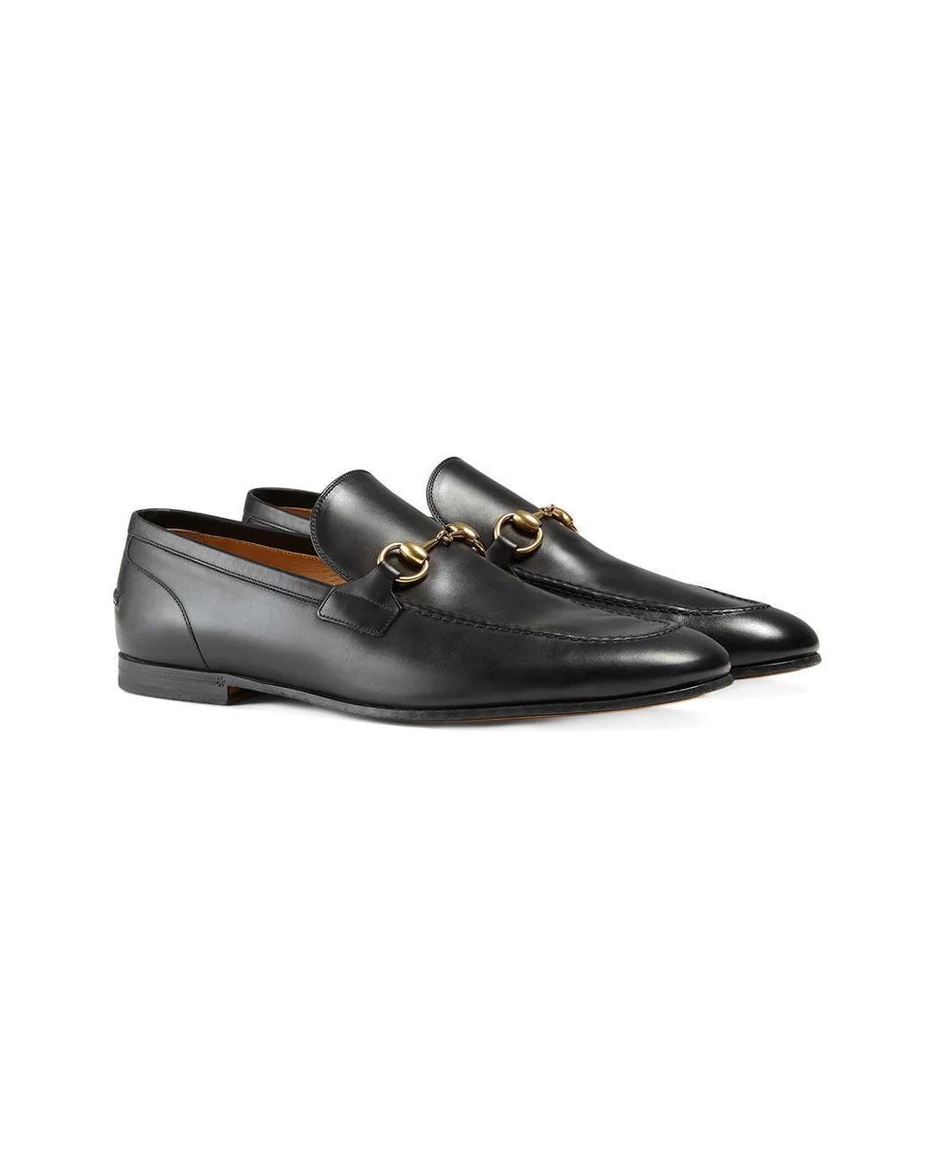 Gucci Black Jordaan Horsebit Loafers for men