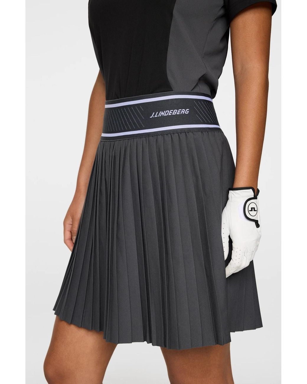 J.Lindeberg Black Pleated Midi Skirt