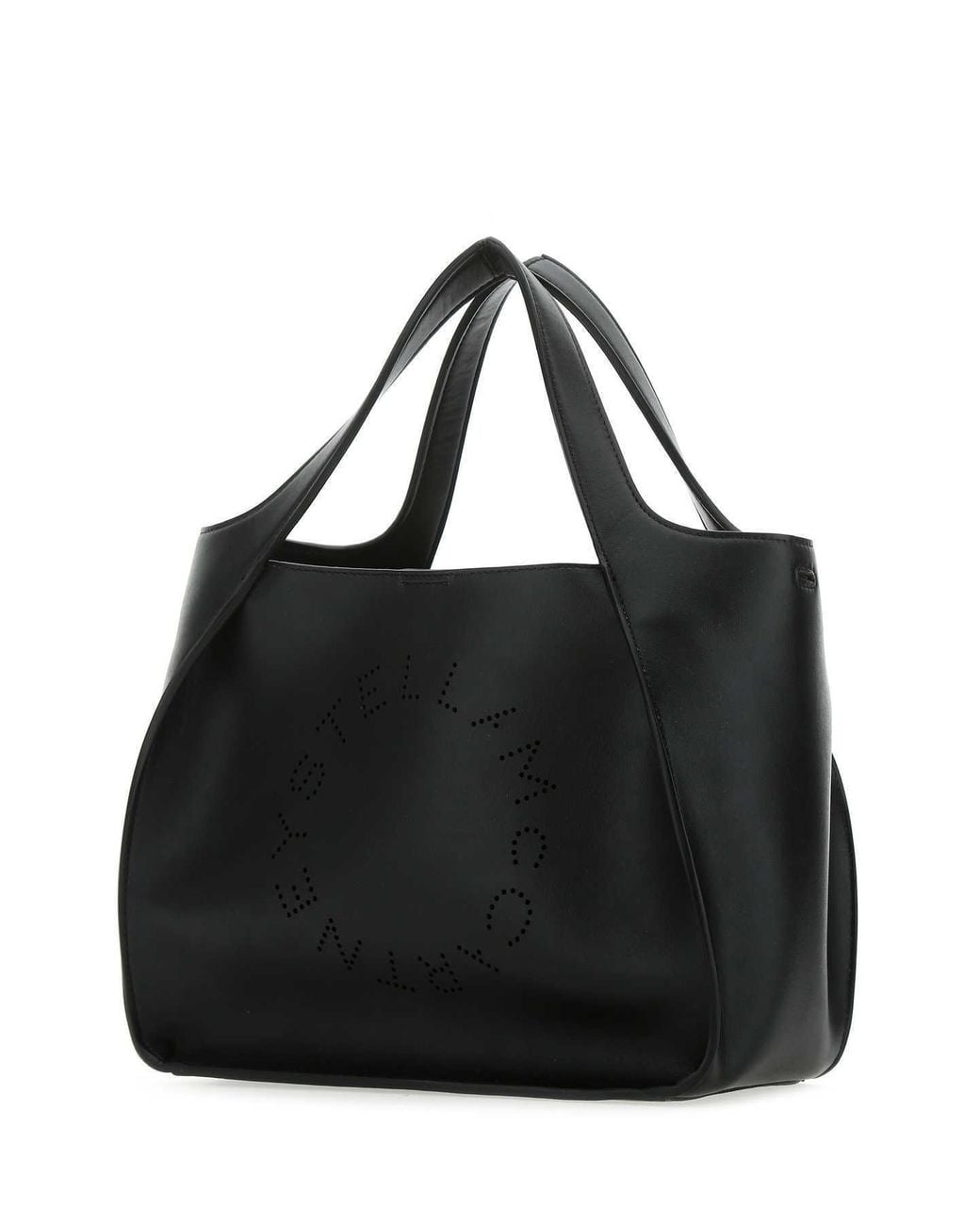 Stella McCartney Black Stella Logo Detailed Top Handle Bag