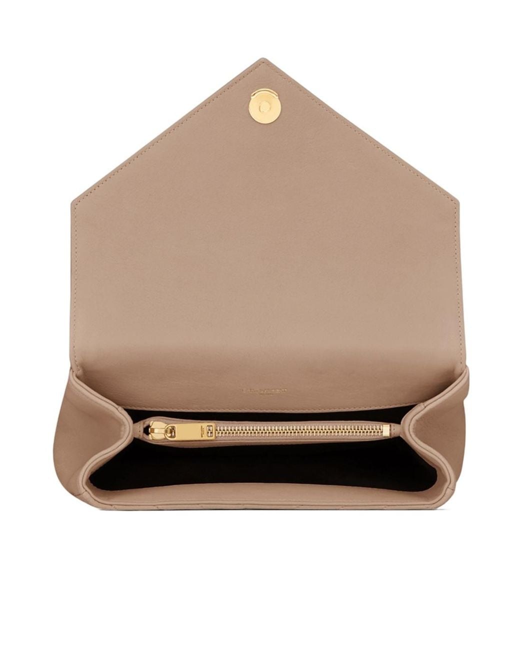 Saint Laurent Natural Collège Quilted Medium Shoulder Bag
