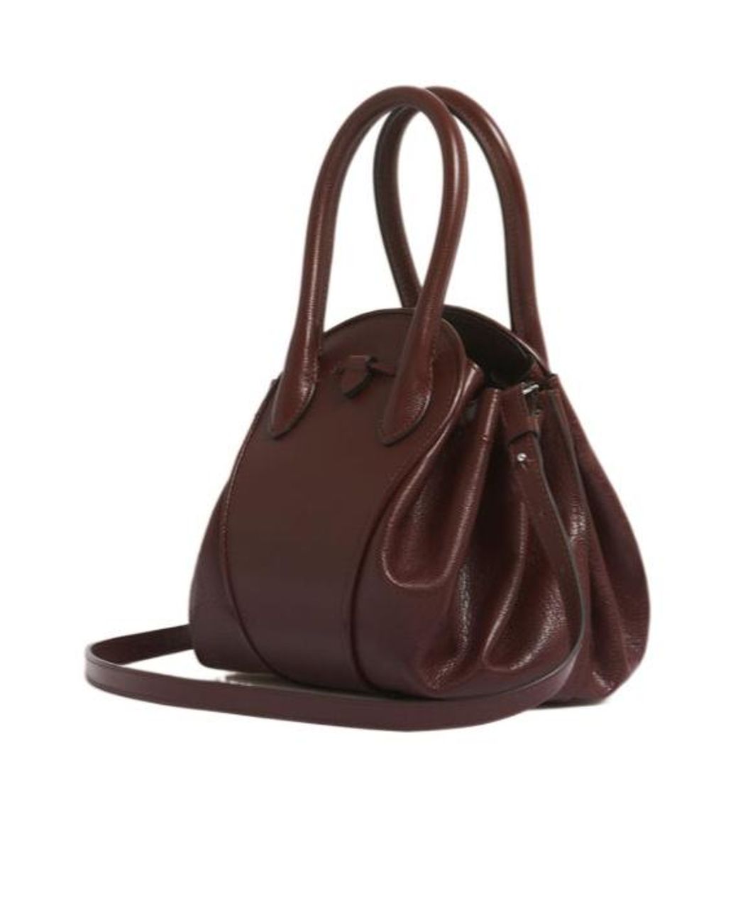 Marni Brown Logo Stamped Tulipea Small Handbag