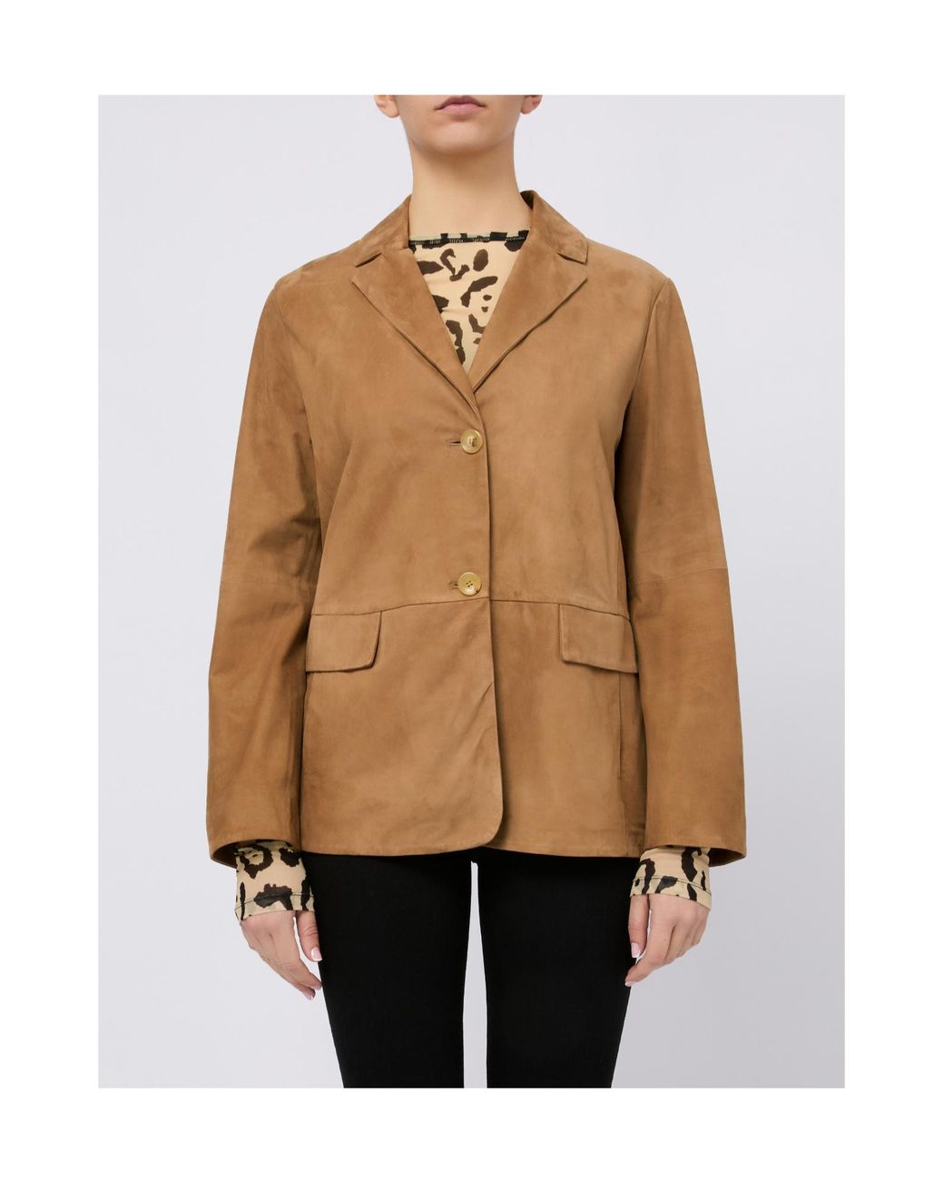Max Mara Brown 'S Single-Breasted Long-Sleeved Jacket
