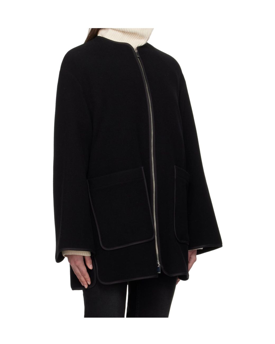 Totême Black Totême Pocket Detailed Zip-Up Jacket