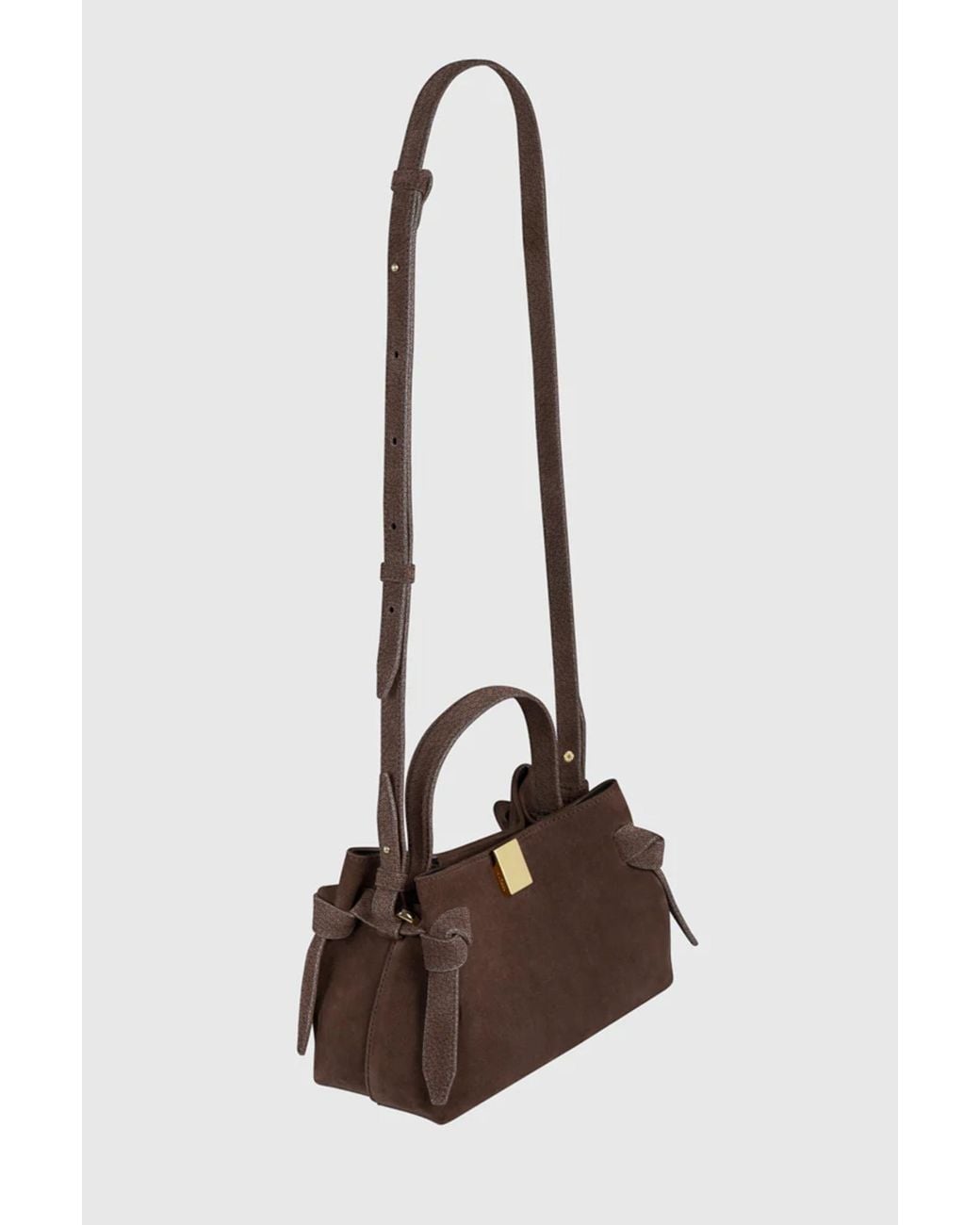Yuzefi Brown Magnetic Buckle Shoulder Bag