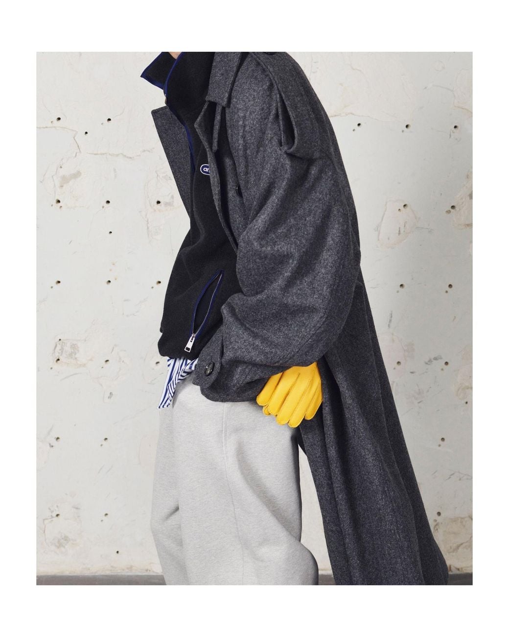 AMI Gray Ami Double-Breasted Coat for men