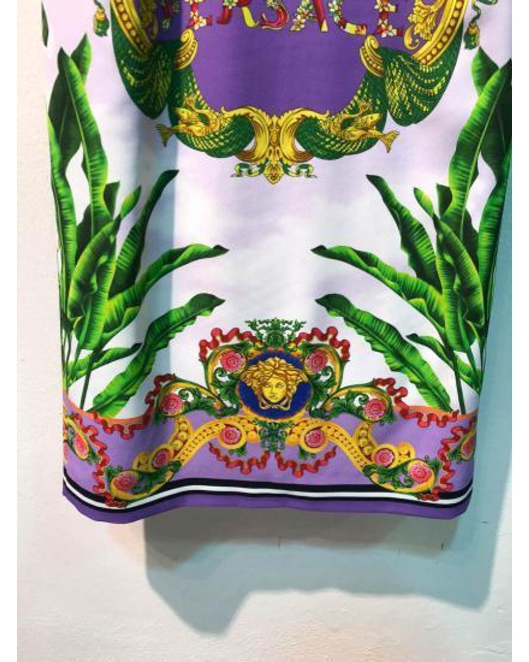 Versace White Iconic Printed Dress