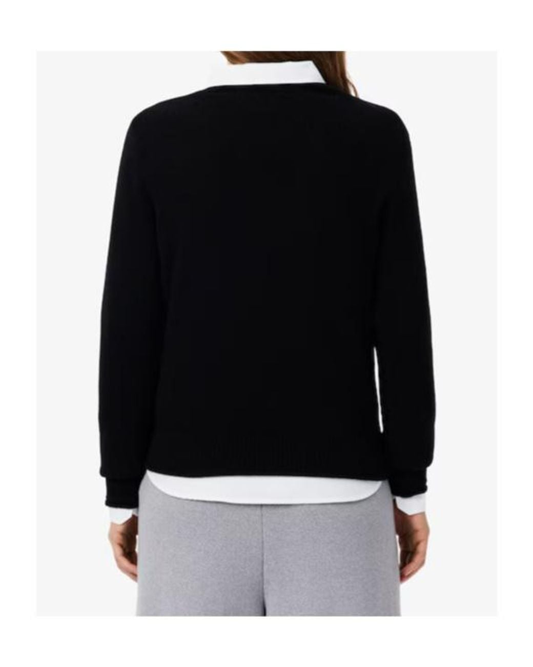 Lacoste Black 3D Knit Wool Sweater