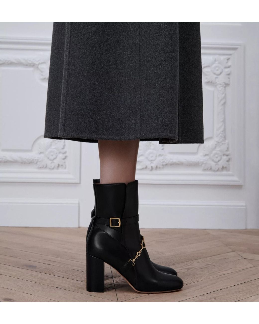 Dior Black Harness Chain Ankle Boots