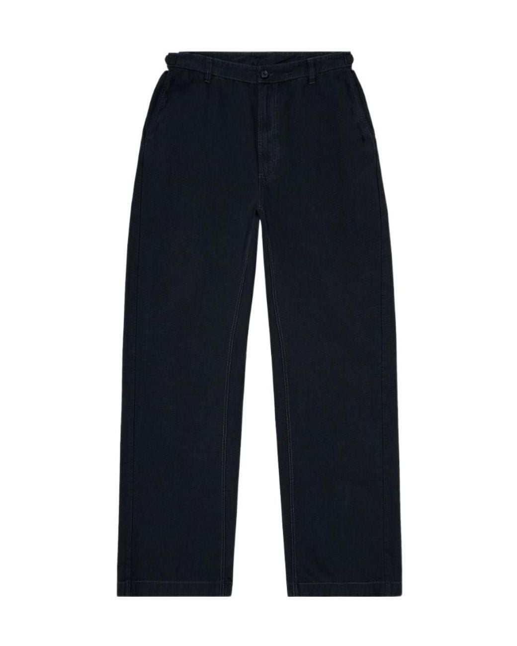 DIESEL Blue Cotton Wide-Leg Trousers for men