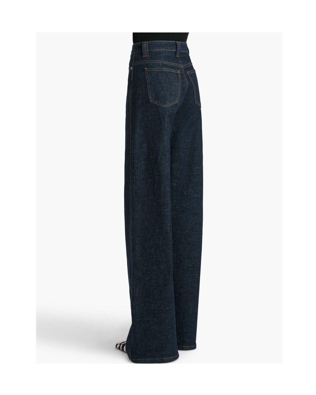 Khaite Blue Dane High Waisted Wide-Leg Jeans