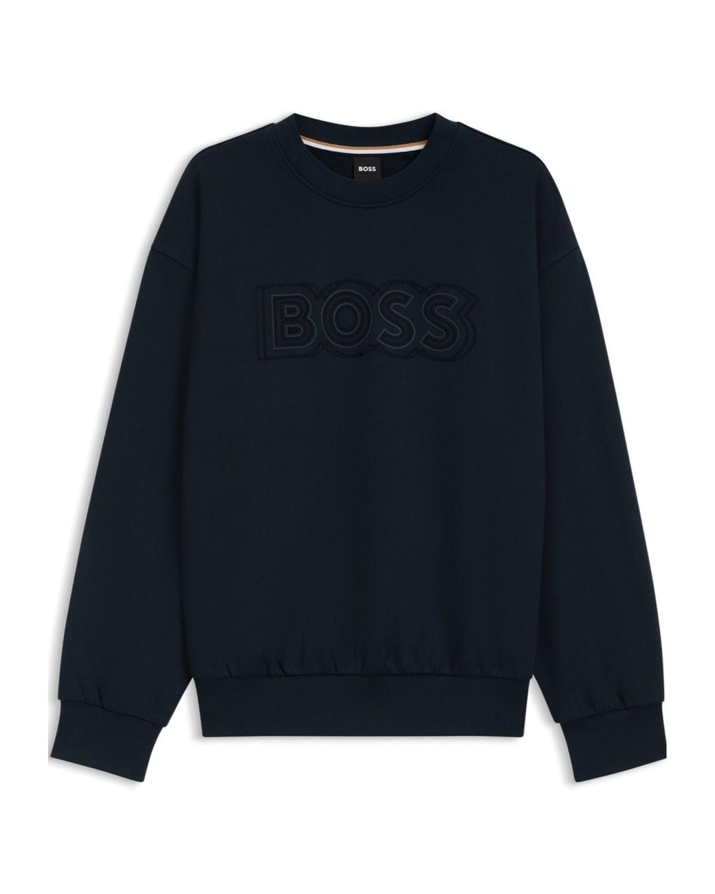 Boss Blue Boss Logo Detailed Crewneck Sweatshirt for men