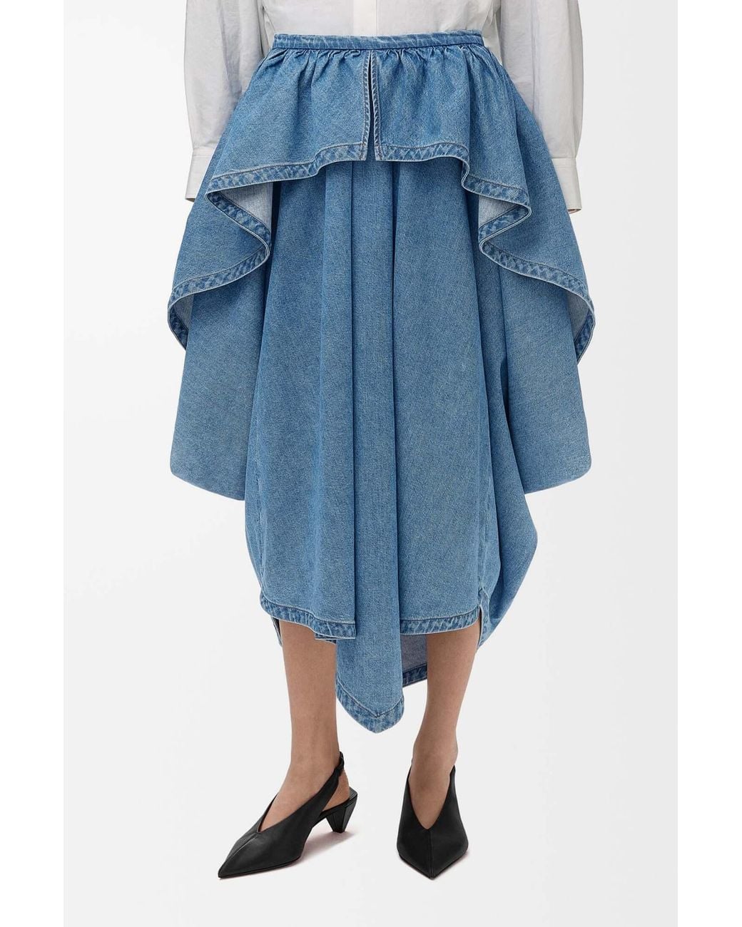 Loewe Blue Irregular Skirt