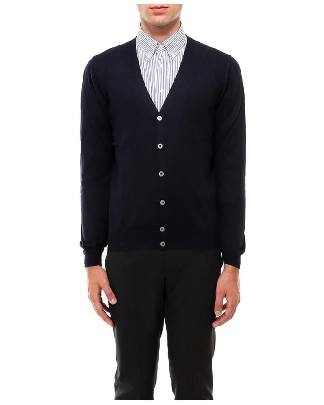 Gran Sasso Brown V-Neck Cardigan for men