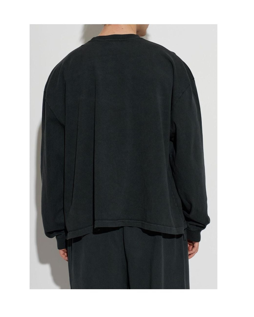 Willy Chavarria Black Community Center Long-Sleeved Buffalo T-Shirt for men