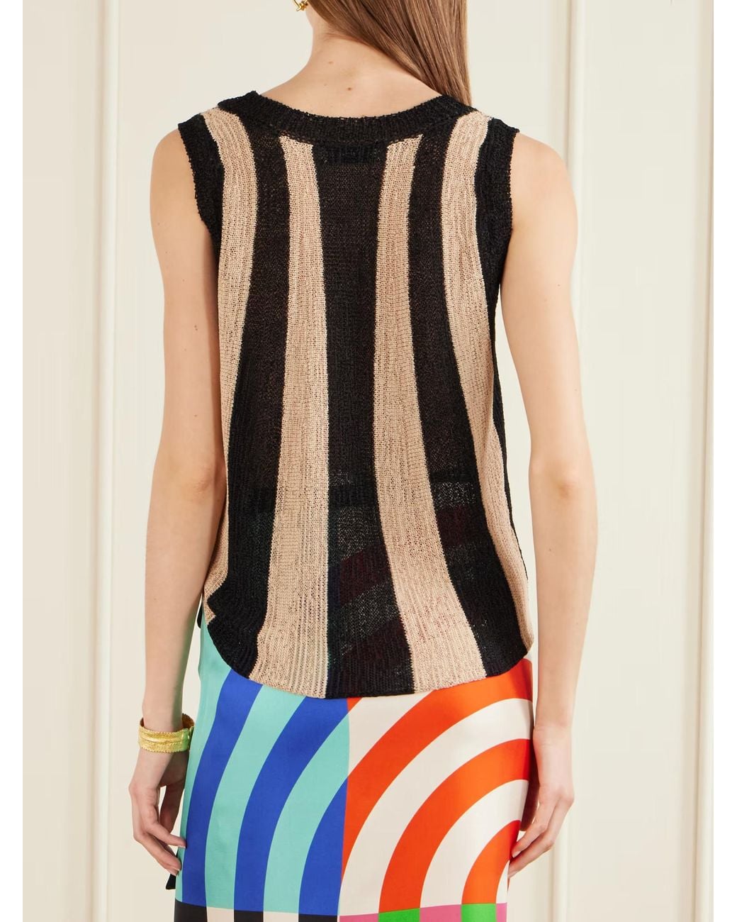 Dries Van Noten Black Toast Striped Knit Sweater