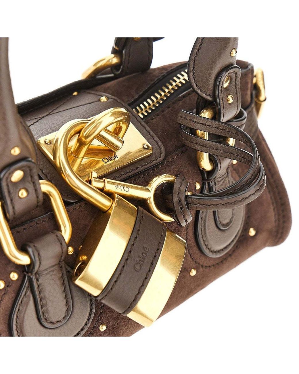 Chloé Brown Chloé Small Paddington Padlock Shoulder Bag