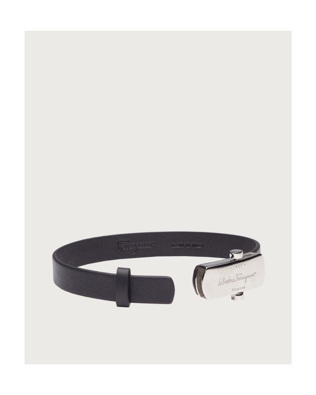 Ferragamo Multicolor Engraved-Logo Leather Bracelet for men