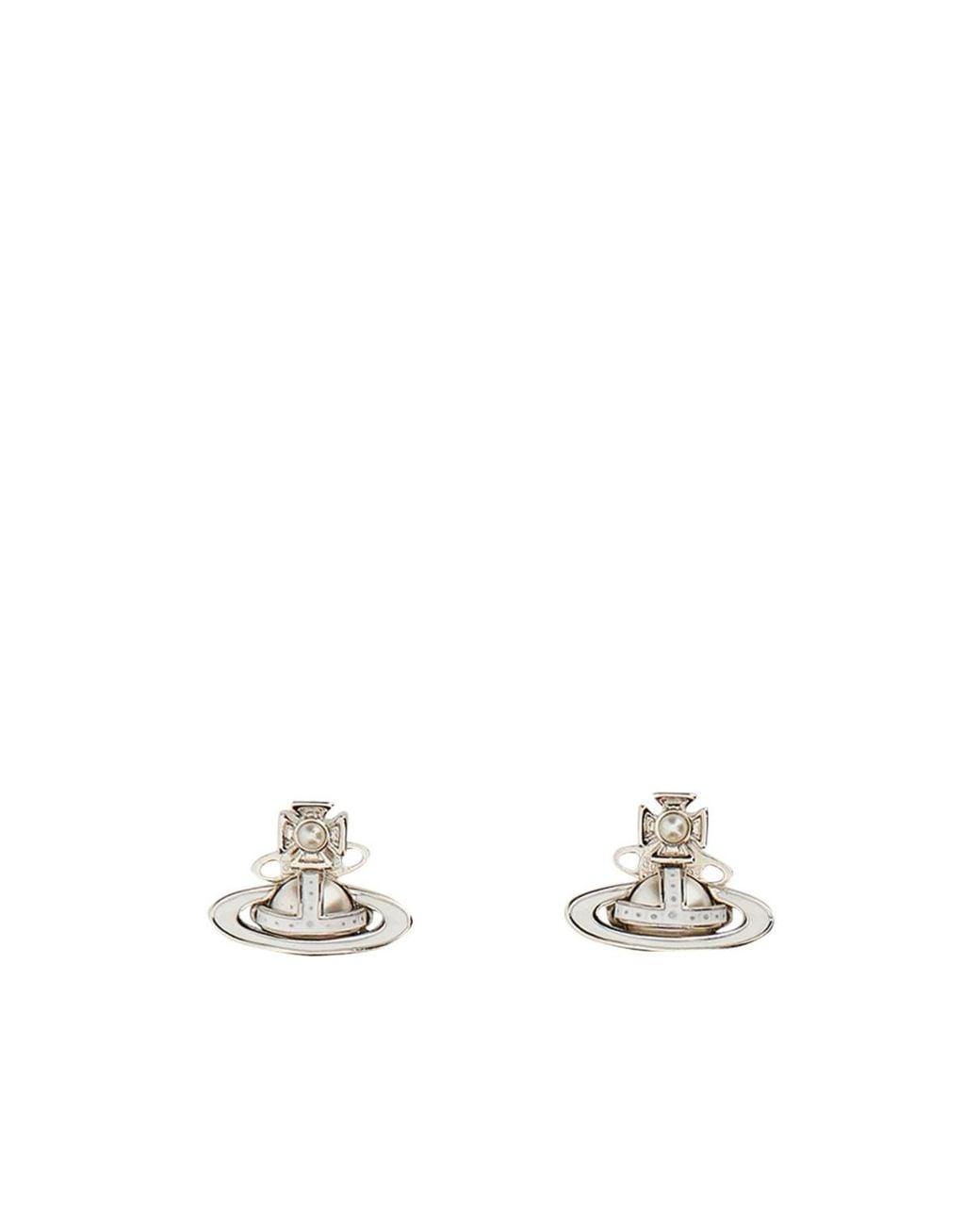 Vivienne Westwood White Orb Plaque Embellished Earrings