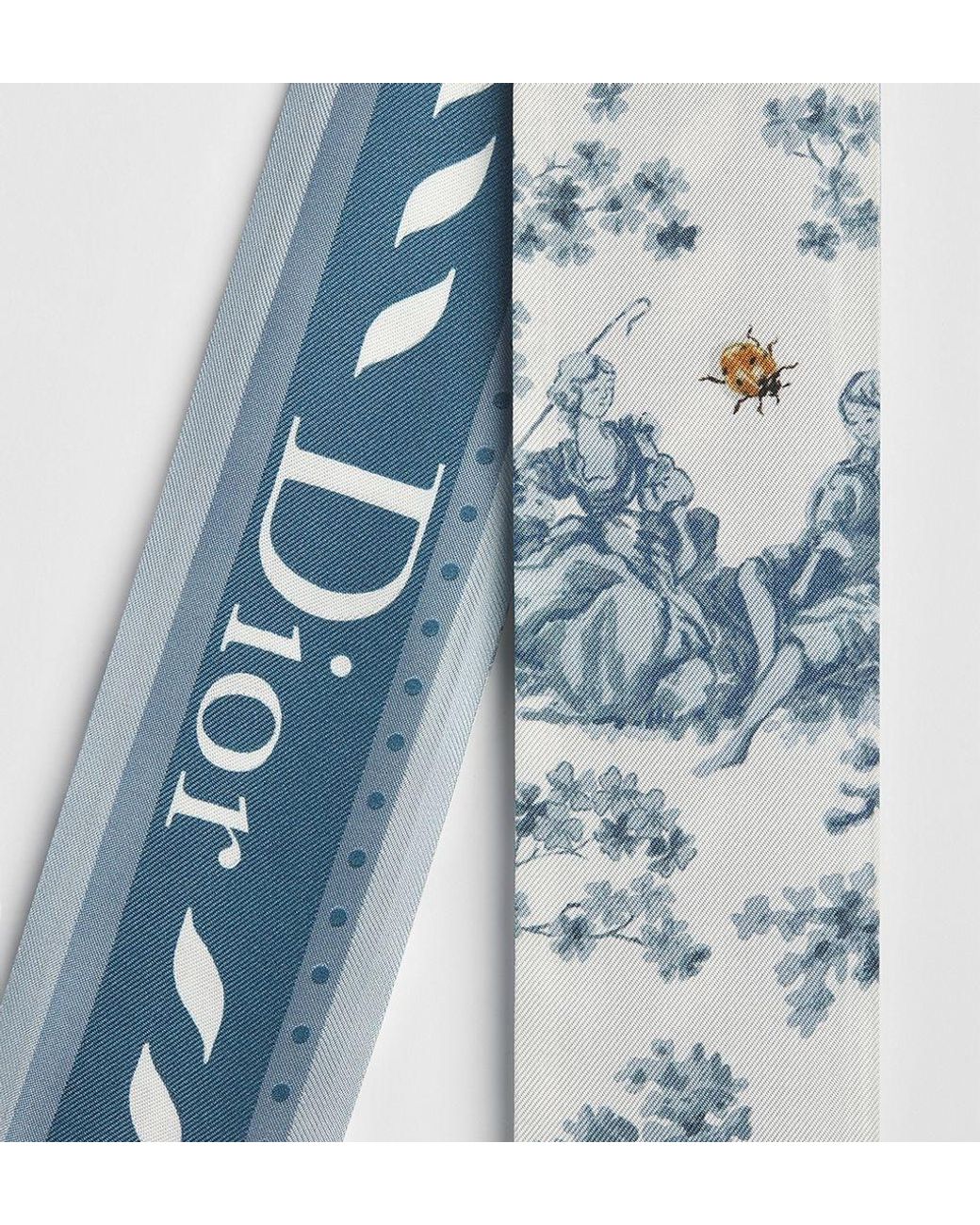 Dior Blue Toile De Jouy Clover Mitzah Scarf