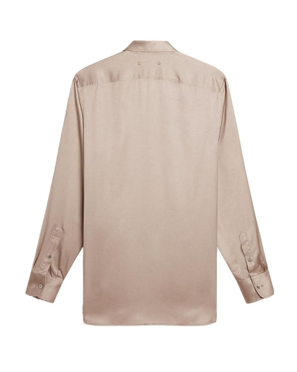 Golden Goose Deluxe Brand Natural Batilda Boyfriend Long Sleeved Satin Shirt
