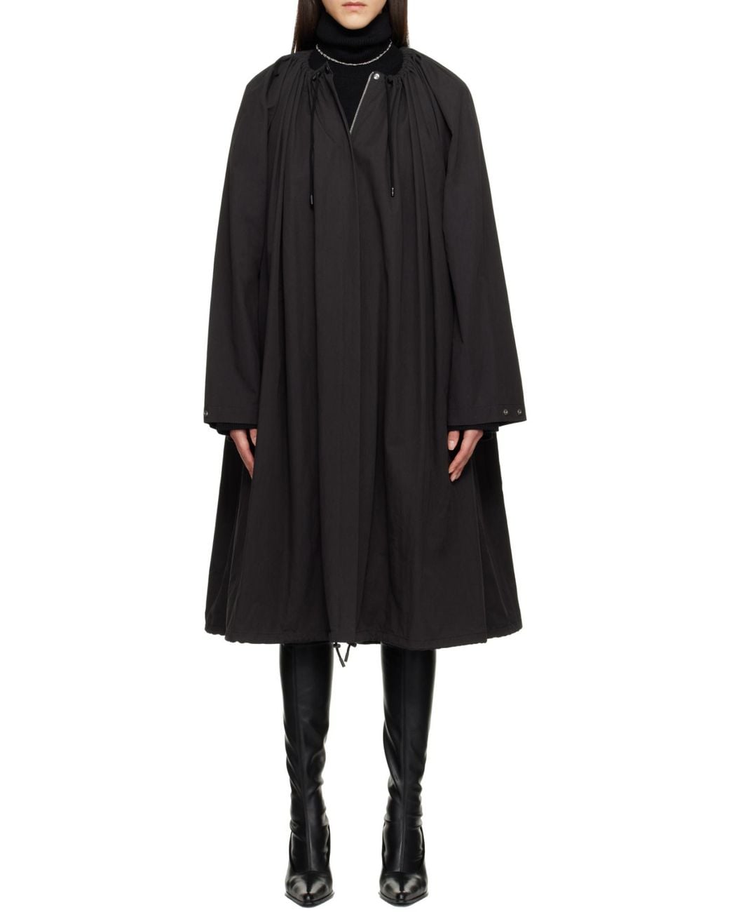 Totême Black Totême Gathered Parachute Coat