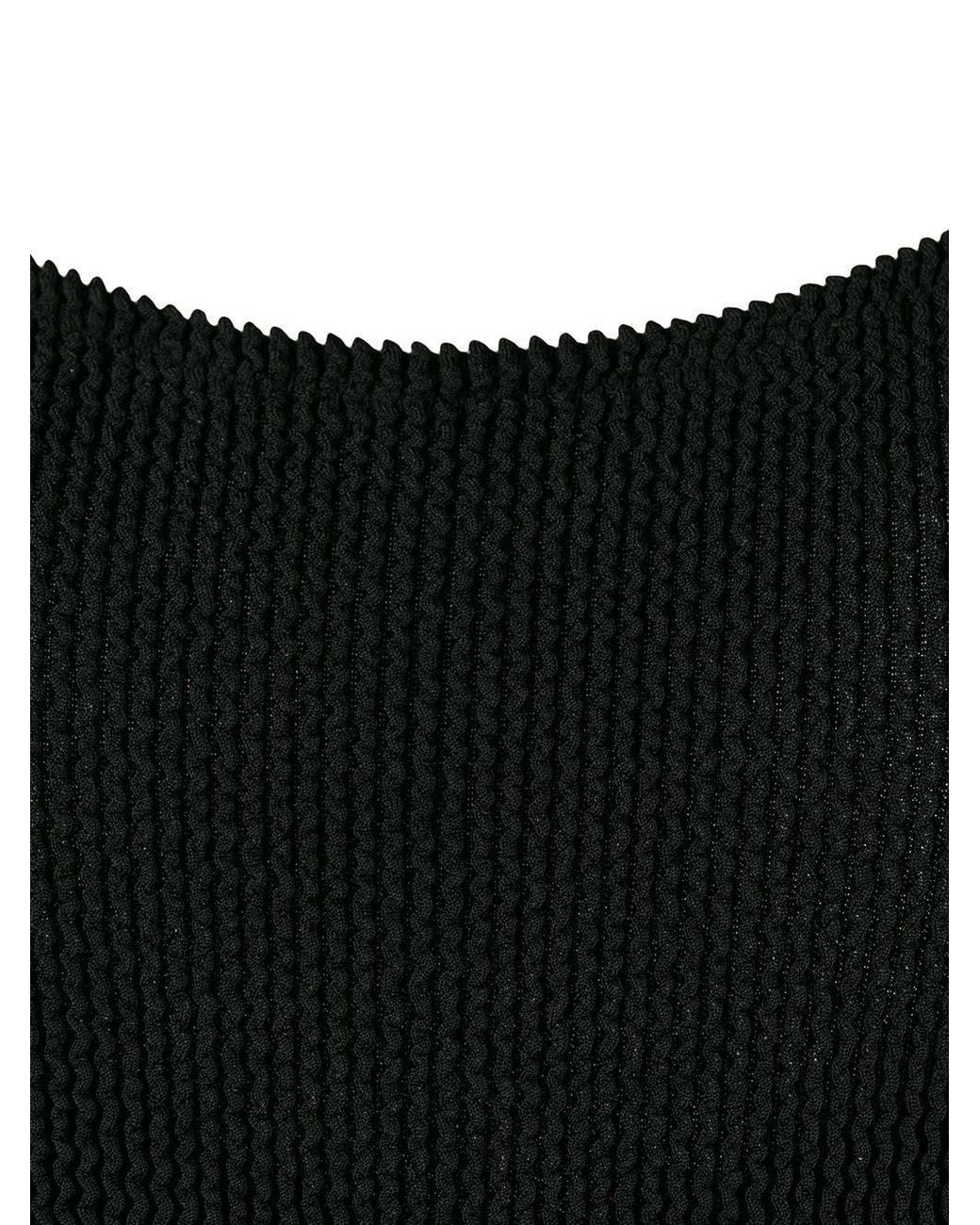 Reina Olga Black One Piece Ribbed Swimsuit